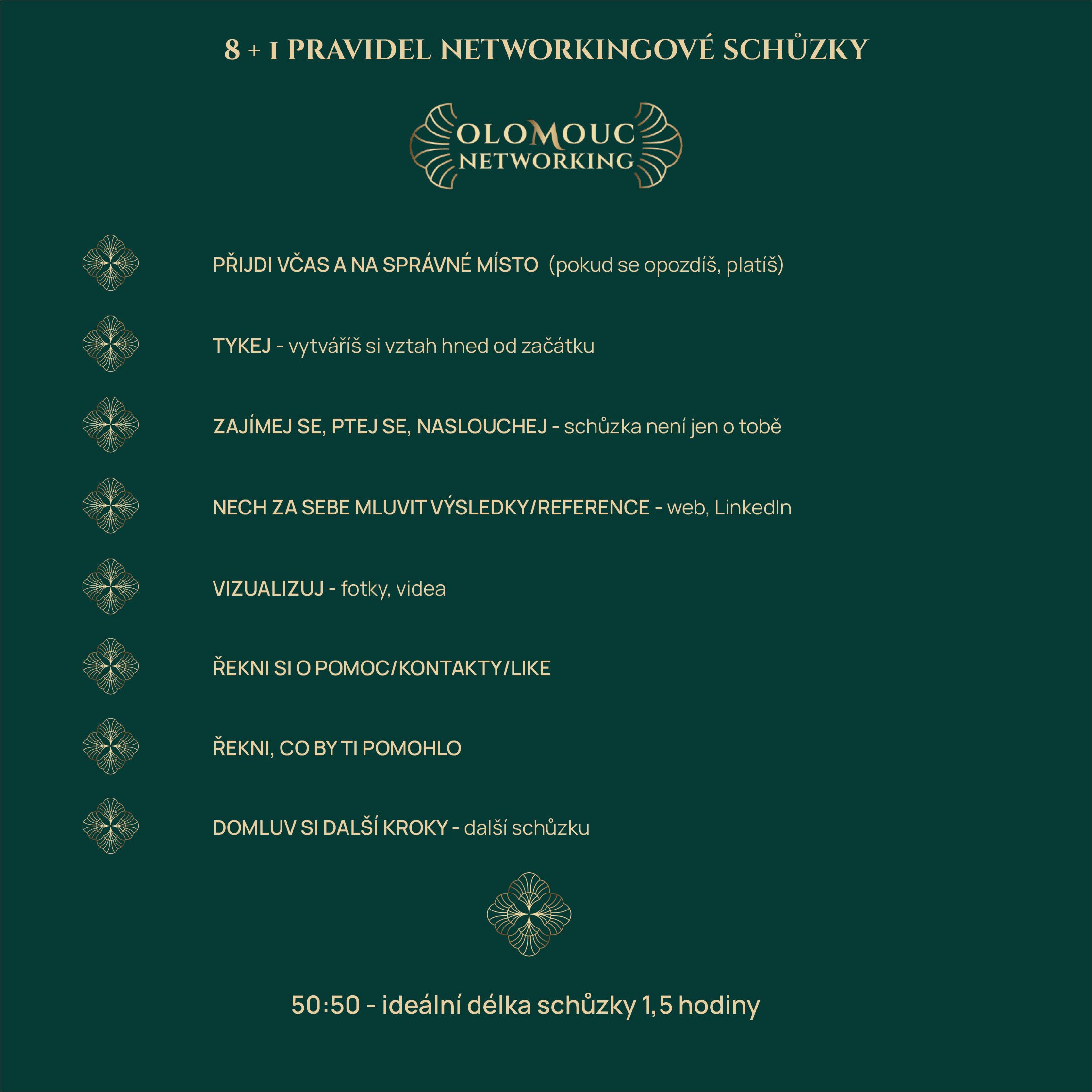 8+1 pravidel networkingové schůzky
