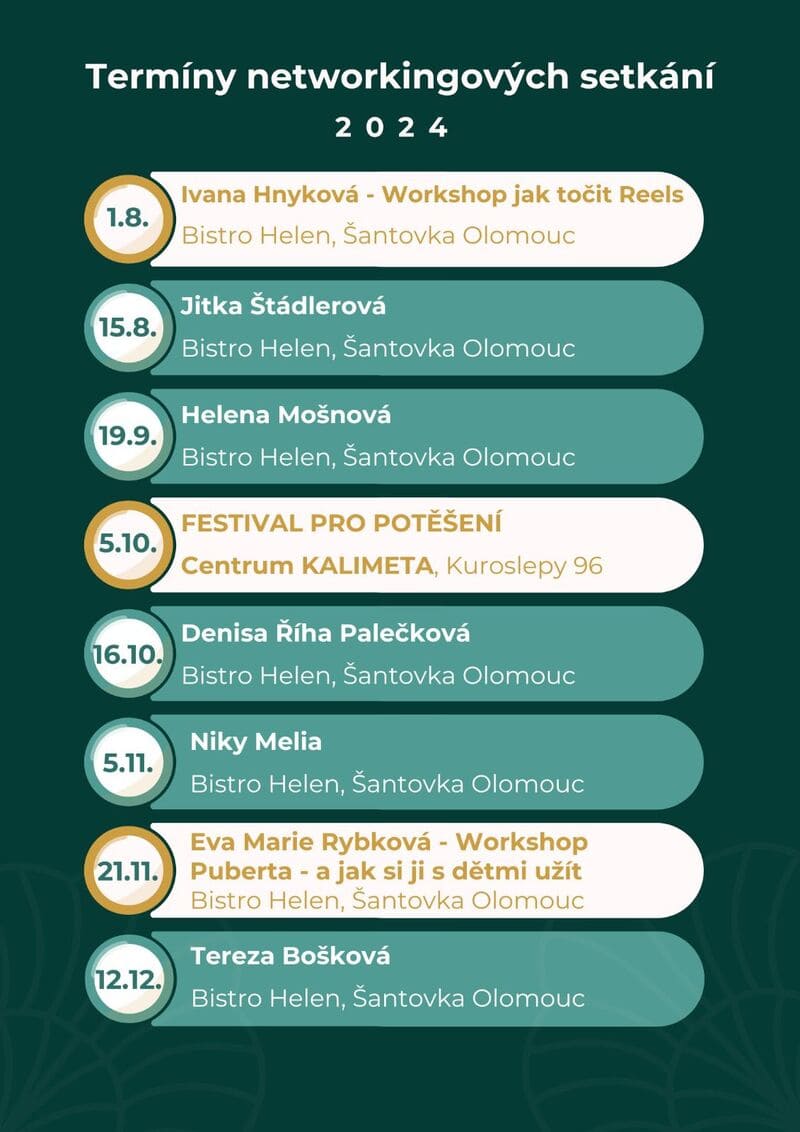 Termíny networkingových setkání 2024