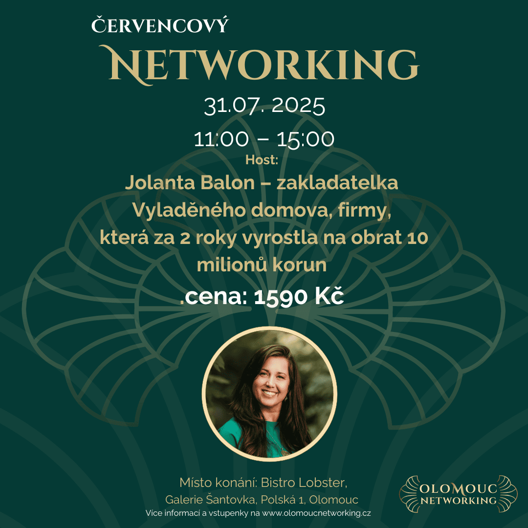 Pozvánka na Olomouc networking 31.7.2025 s Jolantou Balon