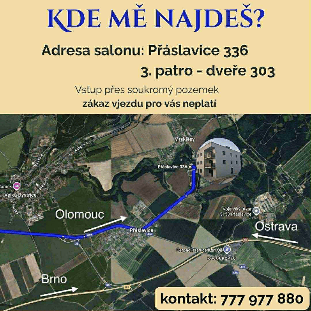 Místo konání  Salon Přáslavice- mapka